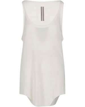 Rick Owens Tank Top In Lana E Seta - Bianco
