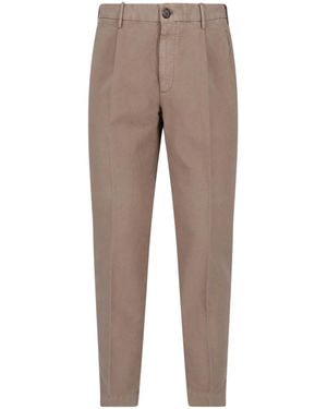 Incotex Straight Cotton Trousers - Grey