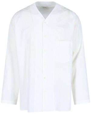 Lemaire Camicia Scollo A V - Bianco