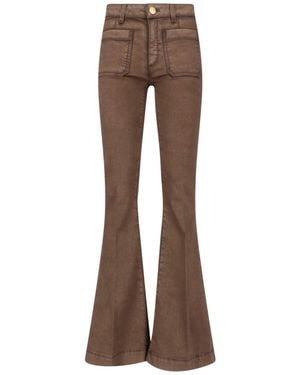 The Seafarer Flared Trousers - Brown