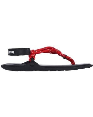 Miu Miu "Riviere" Sandals - Red