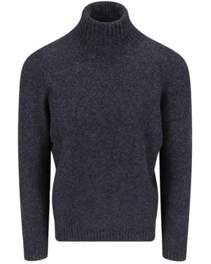 Drumohr High Neck Sweater - Blue