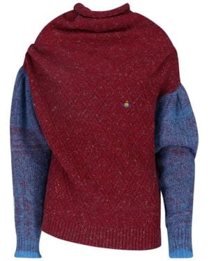Vivienne Westwood Colourblock Turtleneck Jumper - Red