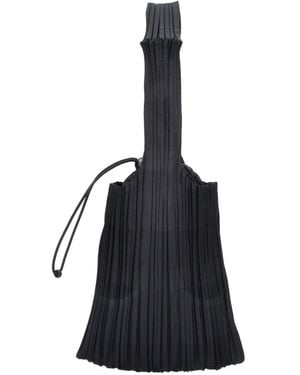 Pleats Please Issey Miyake Pleated Shoulder Bag With Long Handle - Black