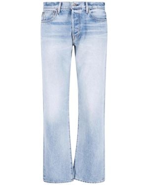 Tom Ford Light Straight-Leg Cotton Jeans - Blue