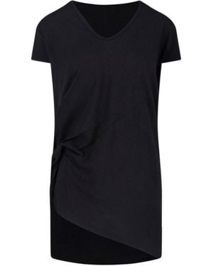 Rick Owens Asymmetric Draped T-Shirt - Black