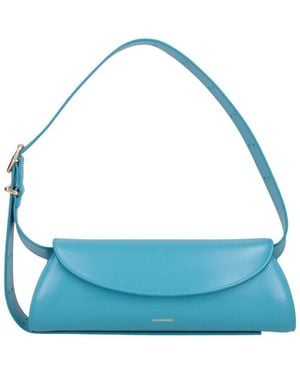 Jil Sander Minimalist Leather Shoulder Bag - Blue