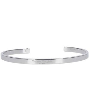 Maison Margiela Engraved Cuff Bracelet - White
