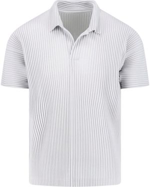 HOMME PLISSÉ Pleated Polo - White