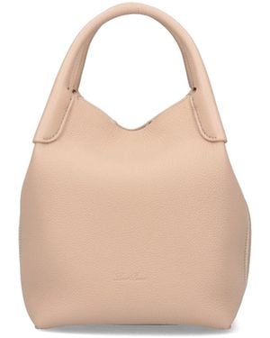 Loro Piana Small Bucket Bag "Bale" - Natural