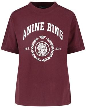 Anine Bing T-Shirt Logo - Red