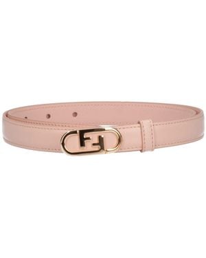 Fendi Slim Logo Belt - Pink