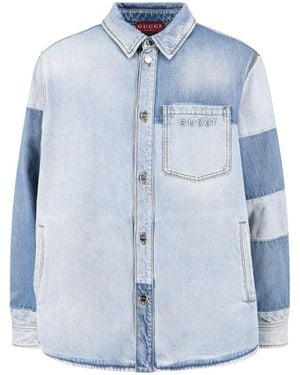 Gucci Denim Logo Shirt - Blue