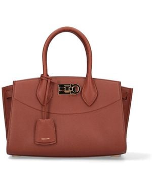 Ferragamo Medium Handbag "Studio Soft" - Red