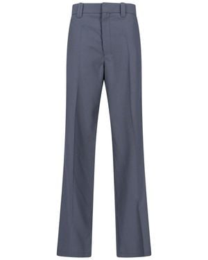 Lemaire Tailored Wool Blend Straight Pants - Blue