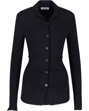 Jil Sander Camp Collar Shirt - Blue