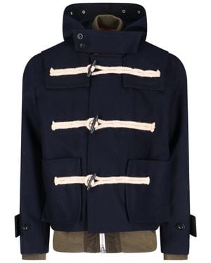Sacai Giacca In Lana - Blu