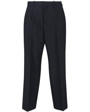 Our Legacy Straight-Leg Chino Trousers With Mid-Rise Waist And Pleated Front - Blue