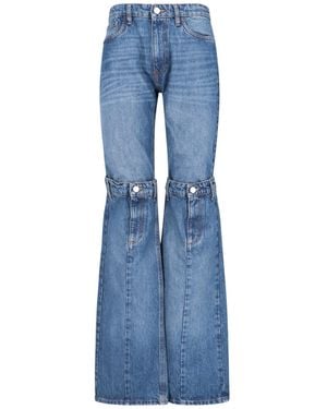 Coperni Open Knees Bootcut Jeans - Blue