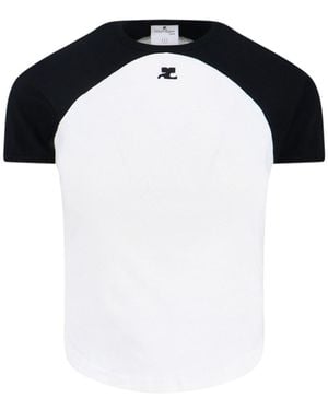 Courreges T-Shirt "Circle Contrast" - Nero