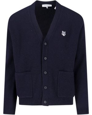Maison Kitsuné Fox Head" Cardigan - Blue