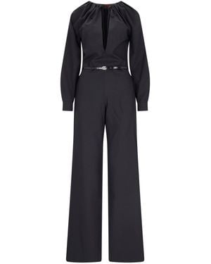 Gucci One-piece Belt Detail Jumpsuit - Black