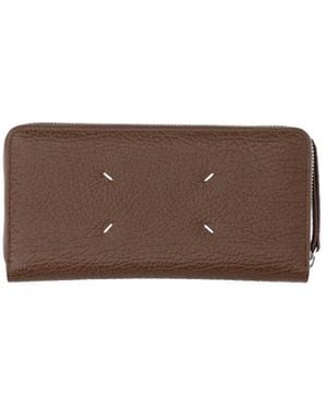 Maison Margiela Zip Wallet "Four Stitches" - Brown