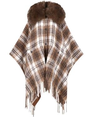 Moncler Plaid Wool Cape - Multicolor