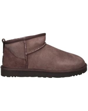 UGG Twinface Leather Boot With Wool Lining - Brown