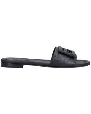 Fendi Slides Sandals "Baguette" - Black