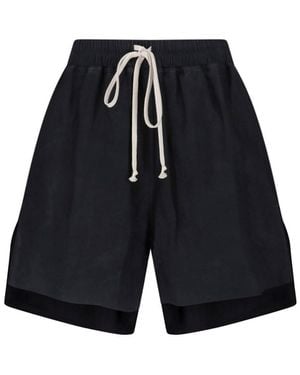 Rick Owens Lambskin Shorts - Blue