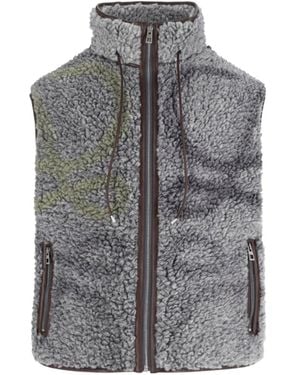 Loewe Vest With A Collar Tightened With Drawstrings - Grey