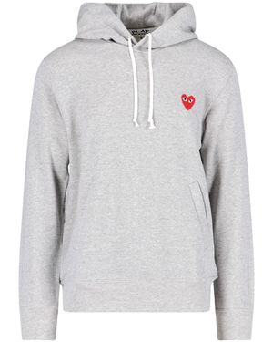 COMME DES GARÇONS PLAY Logo Hoodie - Grey
