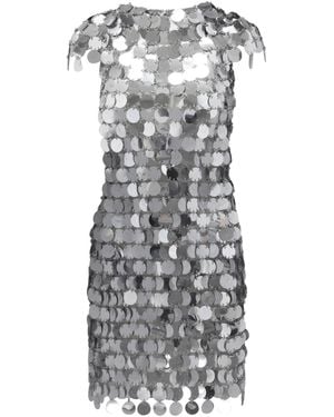 Rabanne Mini Sequins Dress - Grey