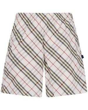 Burberry Check Print Swim Shorts - White