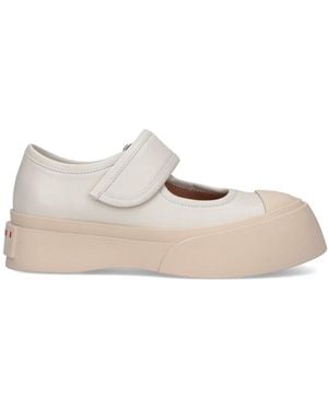 Marni Calfskin Mary Jane Sneakers - White