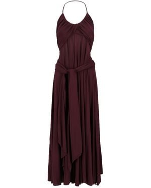 Alaïa Draped Viscose Dress - Purple
