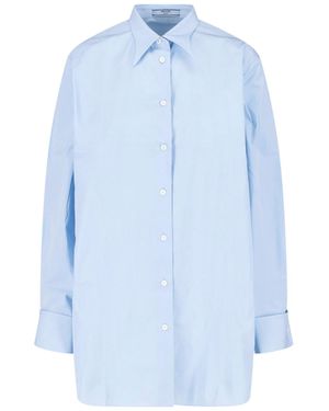 Prada Camicia In Popeline Di Cotone - Blu