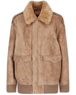 Prada Sheepskin And Shearling Suede Jacket - Brown