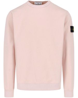 Stone Island Felpa In Cotone Rosa "Compass"