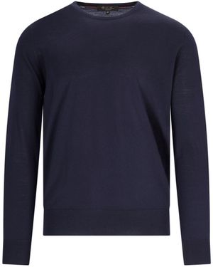 Loro Piana Crew Neck Basic Jumper - Blue