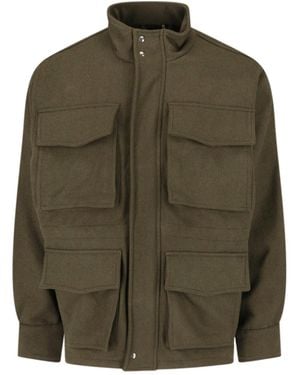 White Sand Wool Blend Jacket - Green
