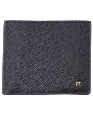 Tom Ford Portafoglio Bi-Fold "T Line" - Blu