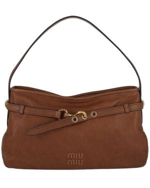 Miu Miu Borsa A Spalla Media "Aventure" - Marrone