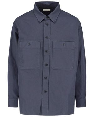 Lemaire Boxy Pleated Casual Shirt - Blue