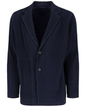 HOMME PLISSÉ Pleated Blazer - Blue