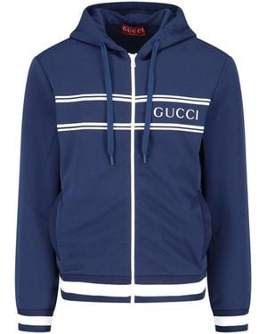 Gucci Logo Hoodie - Blue