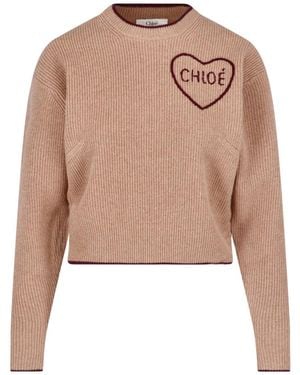 Chloé Inspired Merino Wool & Cashmere Jumper - Natural