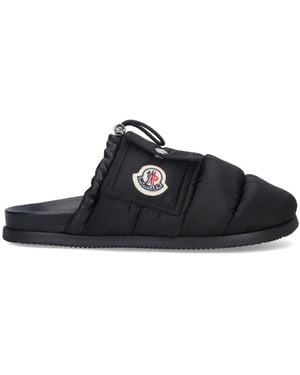 Moncler Mules Imbottite "Mon Pocket" - Nero