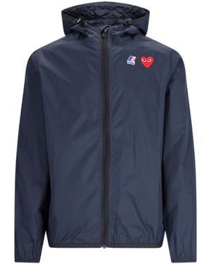 COMME DES GARÇONS PLAY Play Heart Logo 100% Nylon Jacket - Blue